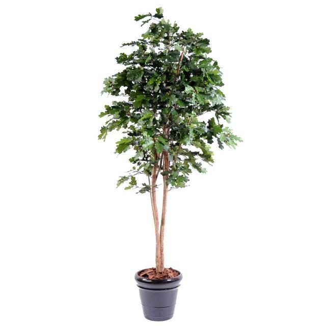 Grand chêne synthétique vert de 230 cm et 120 cm de largeur
